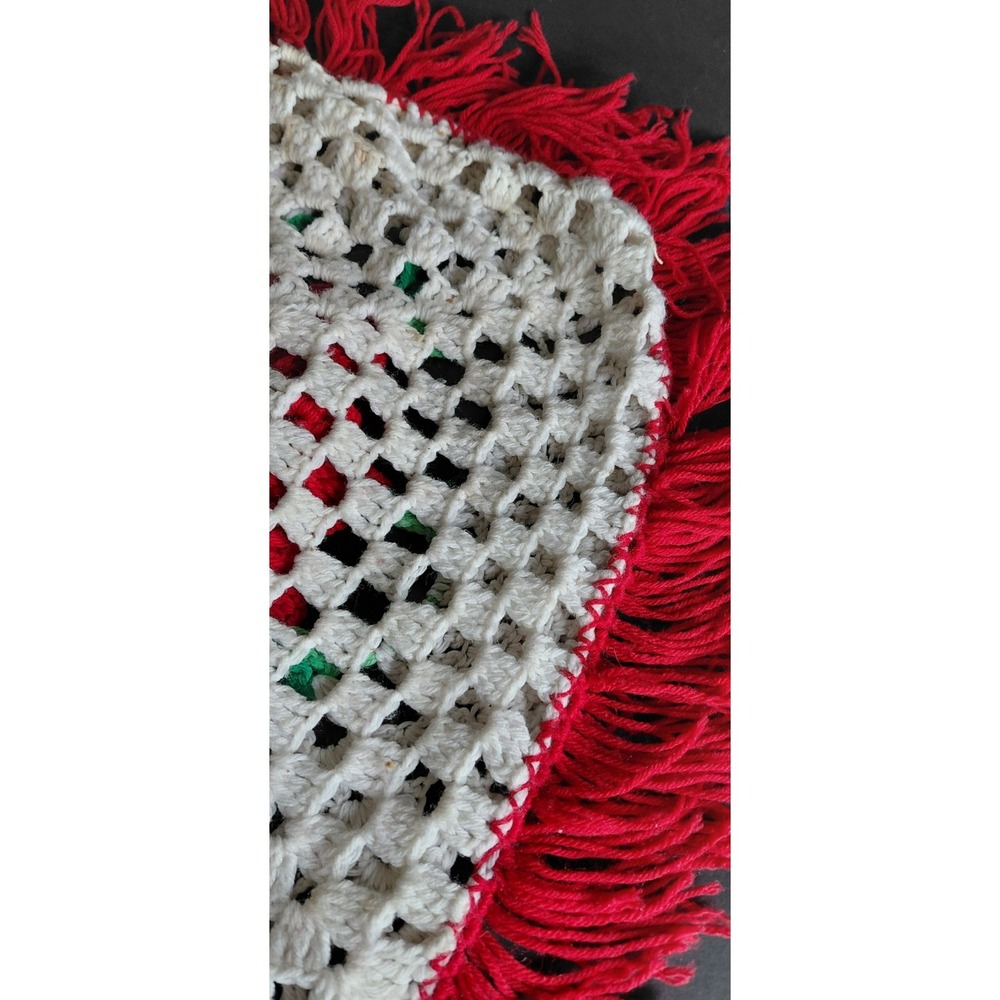 vintage handcrafted crochet 3D rose granny square pillow cover Grandma Decor Art - Picture 10 of 12